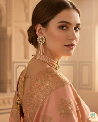 The Royal Blush Reverse AD Choker Necklace Set