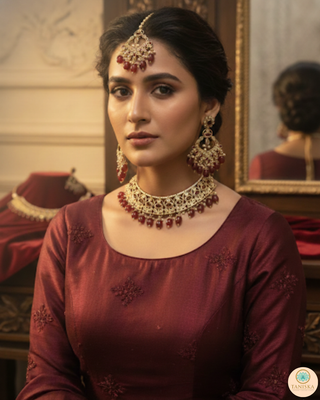 The Majestic Pearl-Droplet Necklace Set