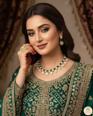 The Verra Necklace Set (Emerald Green)
