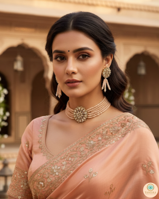 The Royal Blush Reverse AD Choker Necklace Set