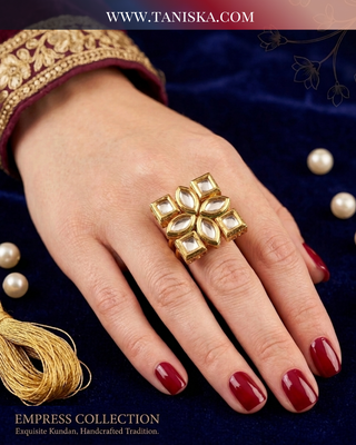 The Empress Kundan Cross Ring
