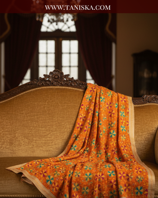 The Virasat Bagh | Hand-Embroidered Dholi Phulkari Dupatta