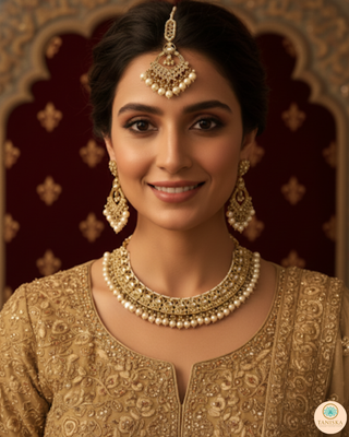 The Majestic Pearl-Droplet Necklace Set
