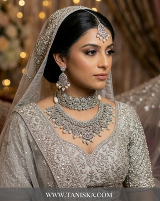 The Chandni Silver Reverse AD Bridal Suite
