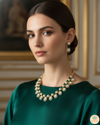 The Verra Necklace Set (Emerald Green)