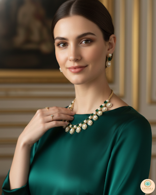 The Verra Necklace Set (Emerald Green)