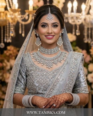 The Chandni Silver Reverse AD Bridal Suite