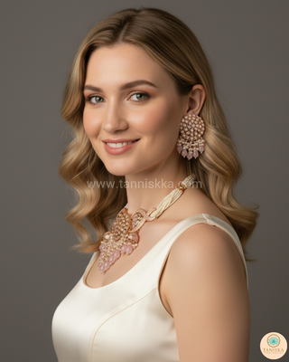 ARSHPREET Baby Pink Uncut-Kundan Necklace/Choker Set