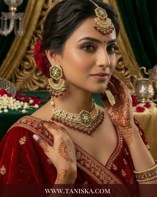 The Emerald Empress Meenakari Choker Set