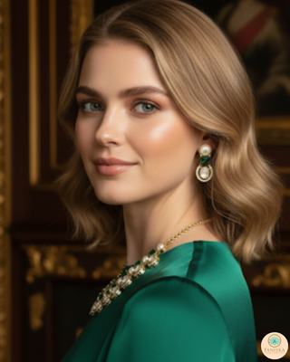 The Verra Necklace Set (Emerald Green)
