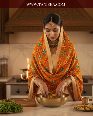 The Virasat Bagh | Hand-Embroidered Dholi Phulkari Dupatta
