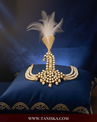 The Grand Vizier | Ornate Kundan & Ivory Plume Kalgi