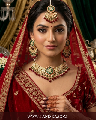 The Emerald Empress Meenakari Choker Set