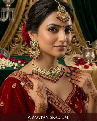 The Emerald Empress Meenakari Choker Set