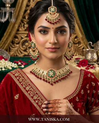 The Emerald Empress Meenakari Choker Set