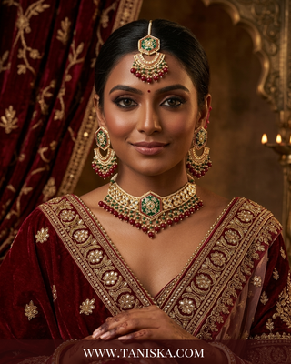 The Emerald Empress Meenakari Choker Set