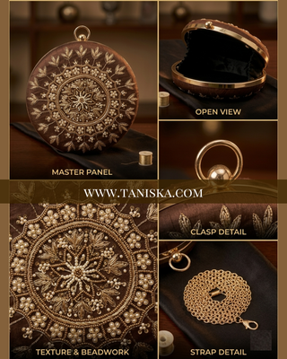 The Espresso Mandala Artisan Circle Clutch