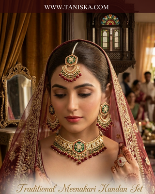 The Emerald Empress Meenakari Choker Set