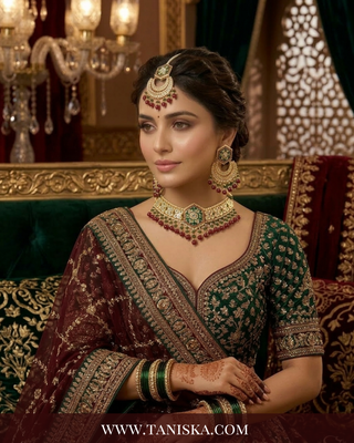 The Emerald Empress Meenakari Choker Set
