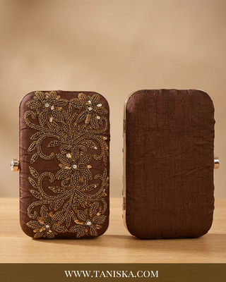The Espresso Gold Artisan Clutch Bag