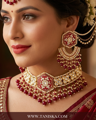 The Ruby Empress Meenakari Choker Set