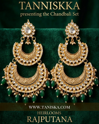 Emerald & Pearl Kundan Chandbalis