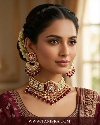 The Ruby Empress Meenakari Choker Set