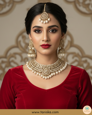 Golden 2 Traditional Necklace Set - Antique Gold
