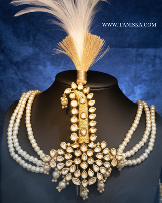 The Grand Vizier | Ornate Kundan & Ivory Plume Kalgi
