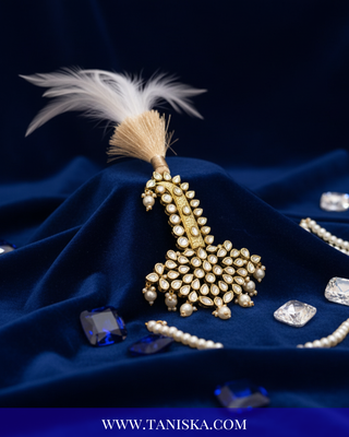 The Grand Vizier | Ornate Kundan & Ivory Plume Kalgi