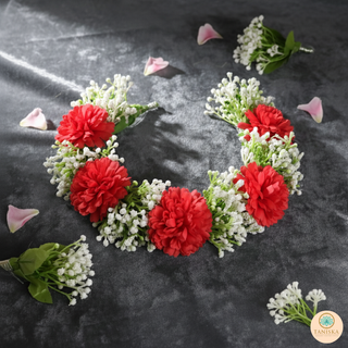Red Flower Gajra - Hair Accessory - (Single Piece)