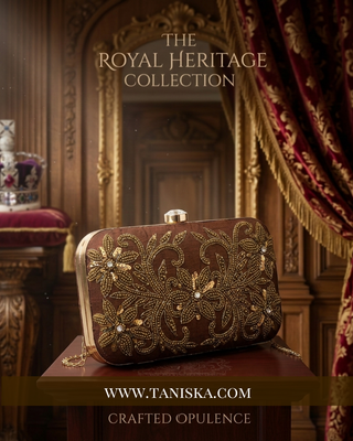 The Espresso Gold Artisan Clutch Bag