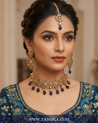 Midnight Bloom Antique Gold Jewelry Set