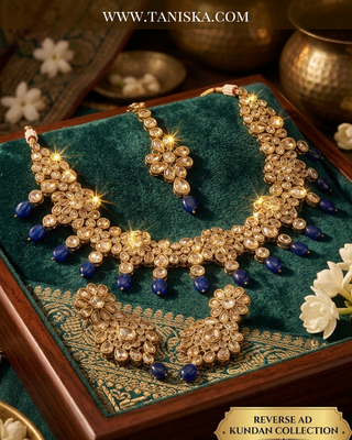 Midnight Bloom Antique Gold Jewelry Set