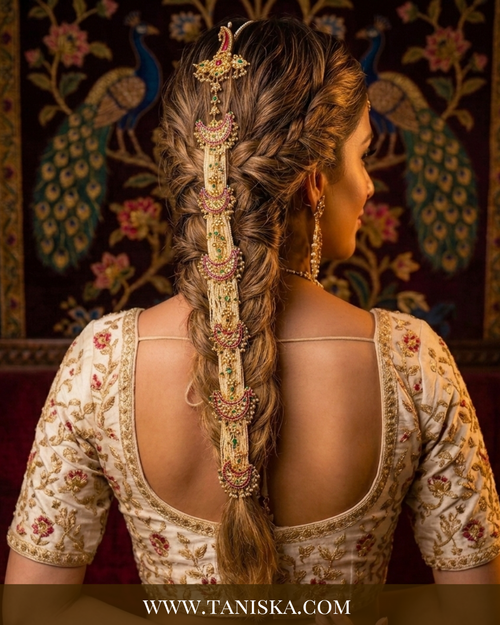 Imperial Pachi Kundan Bridal Choti - Hair Accessories