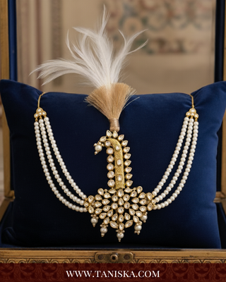 The Grand Vizier | Ornate Kundan & Ivory Plume Kalgi
