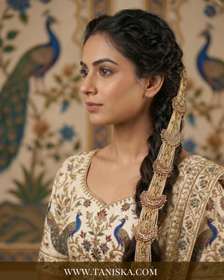Imperial Pachi Kundan Bridal Choti