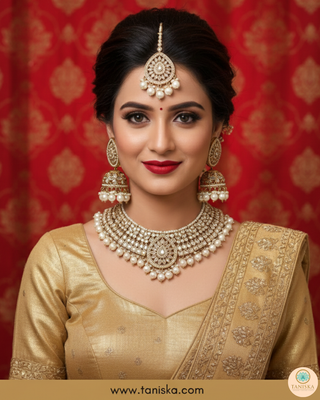 Golden 2 Traditional Necklace Set - Antique Gold