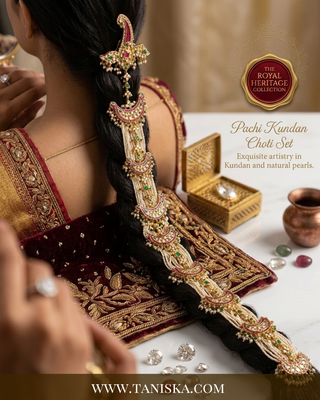 Imperial Pachi Kundan Bridal Choti