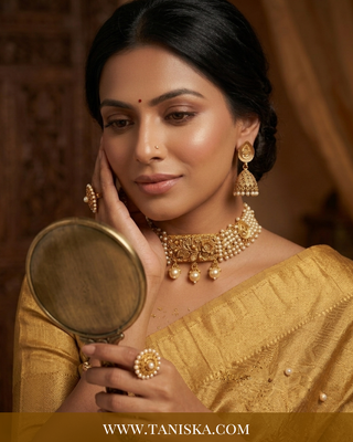 Opulent Rose Quartz & Kundan Statement Set