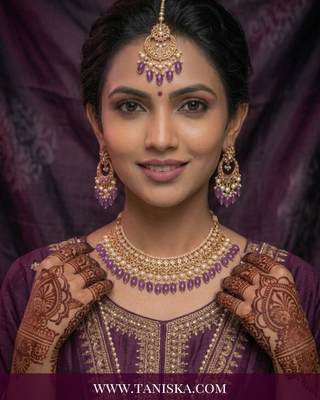Amethyst & Pearl Filigree Bridal Set