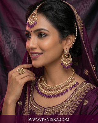 Amethyst & Pearl Filigree Bridal Set