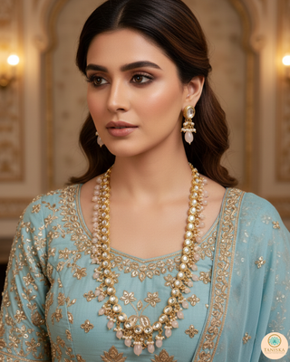 The Sovereign Ishani Heritage Haar (Peach)