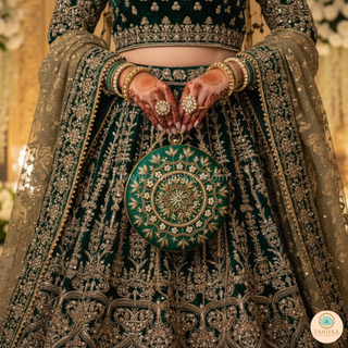The Emerald Mandala Clutch Bag