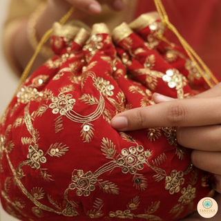 1 Multi-Purpose DORI RUMAL (Gift Bag, Thaal Cover, Potli Bag - Perfect for: Indian Wedding, Shagan Ceremony, Chunni Charhana, Bridal Shower, Baby Shower, Maiyan, Weddings, Favors, Shaadi, Walima)