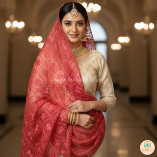 The Coral Ember Phulkari Dupatta