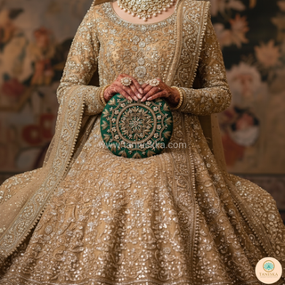 The Emerald Mandala Clutch Bag