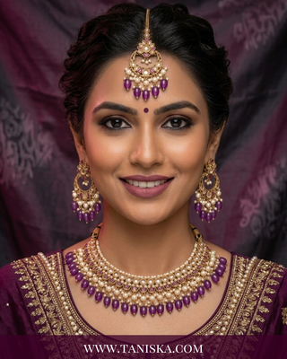 Amethyst & Pearl Filigree Bridal Set