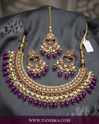 Amethyst & Pearl Filigree Bridal Set