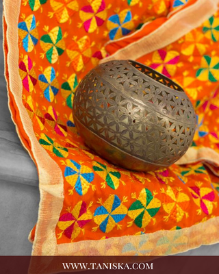 The Virasat Bagh | Hand-Embroidered Dholi Phulkari Dupatta